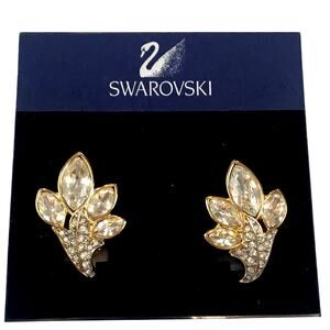Swarovski Earrings Clip Vintage New $75.00